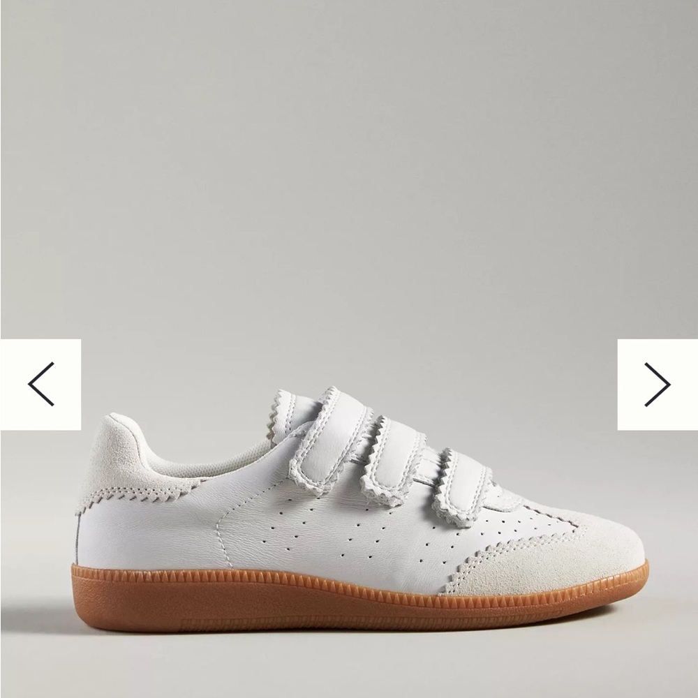 White and Cream Velcro Sneakers